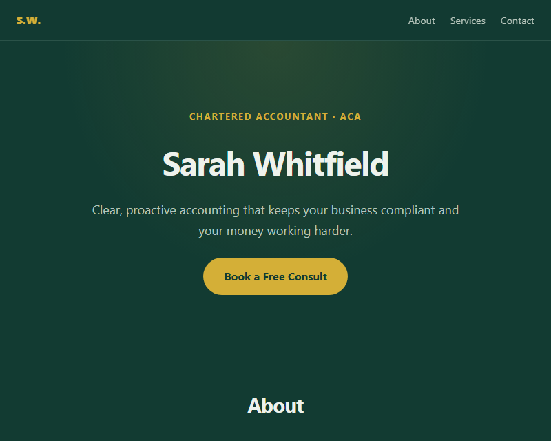 Accountant portfolio template