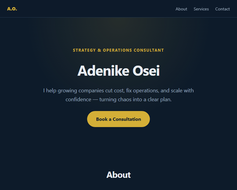 Consultant portfolio template