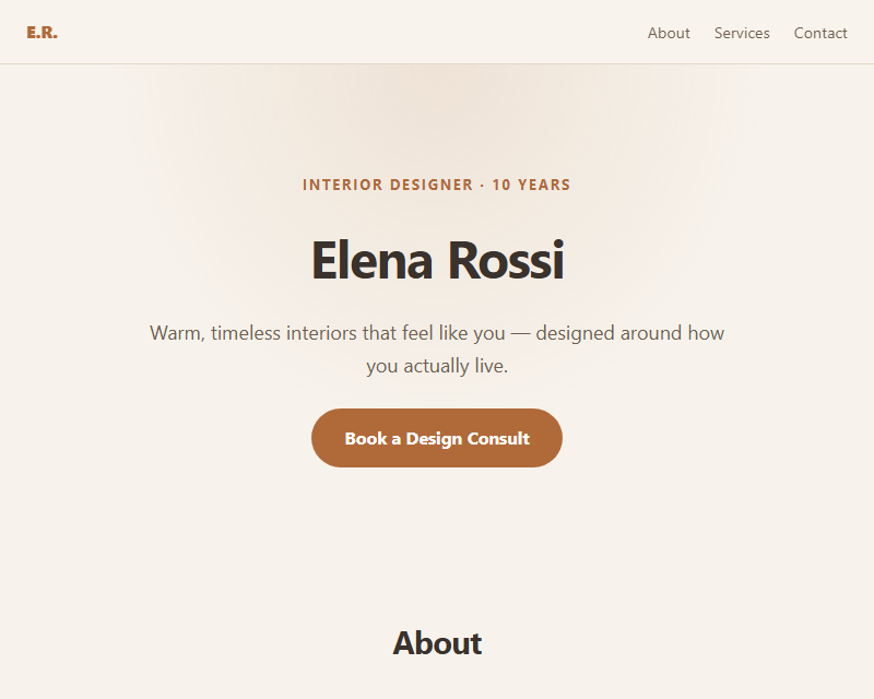Interior designer portfolio template