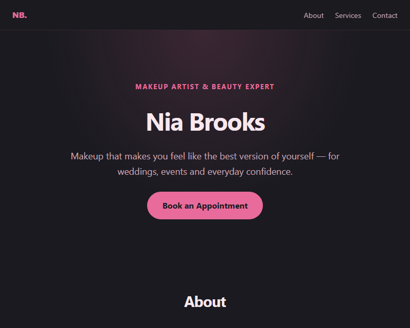 Makeup artist portfolio template