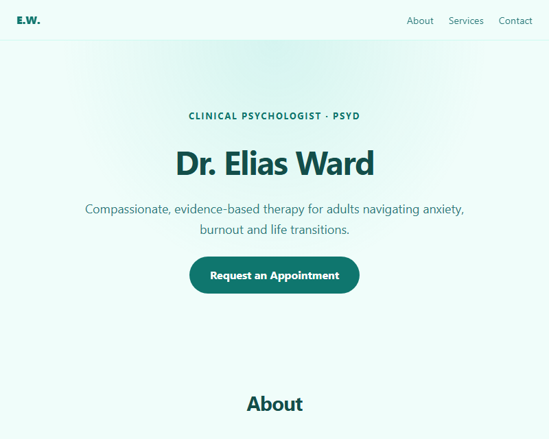 Therapist portfolio template